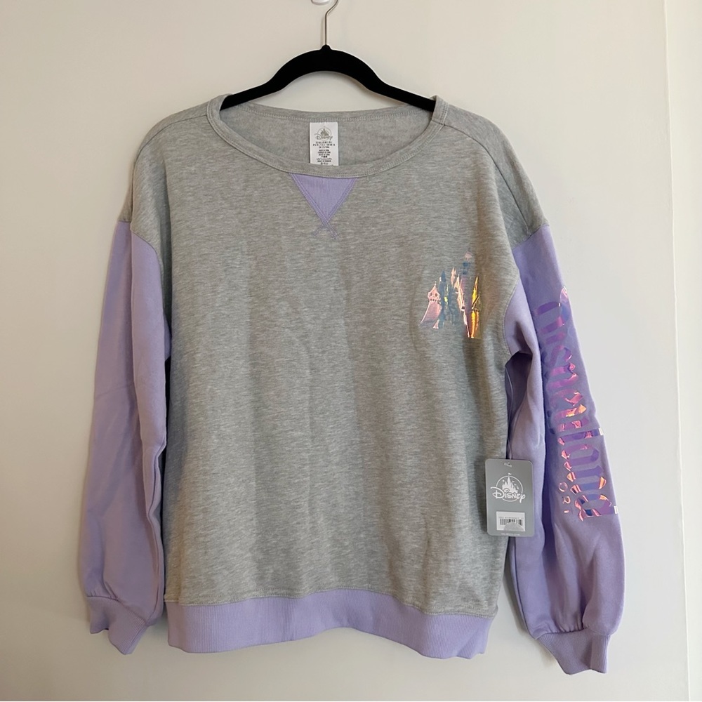 Disneyland Resort Lilac Lavender Iridescent Crewneck Sweatshirt